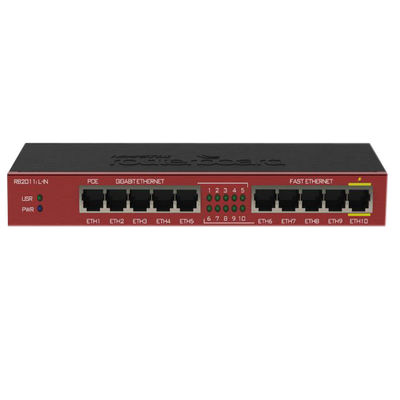Bộ định tuyến 10 Gigabit Ethernet Mikrotik RB2011IL-IN 18W AR9344